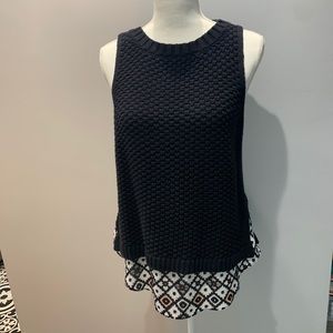 LOFT sleeveless knitted black sweater.